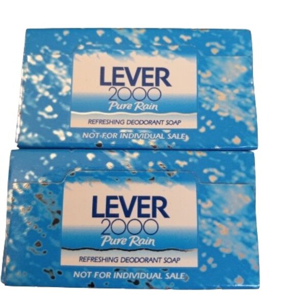 LEVER 2000 PURE RAIN 5 oz Deodorant Soap Bar Pack of 2 Bars NEW NOS Vintage 1997 - Picture 5 of 6